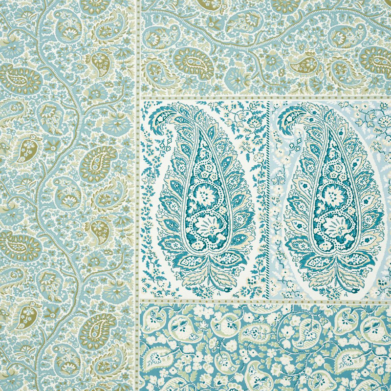 Colmery Paisley Panel Set, Peacock