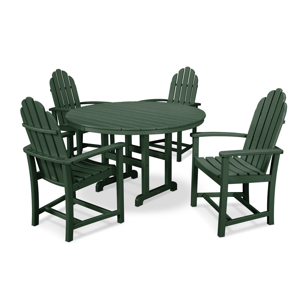 POLYWOOD Classic Adirondack 5-Piece Round Farmhouse Dining Set POLYWOOD® 