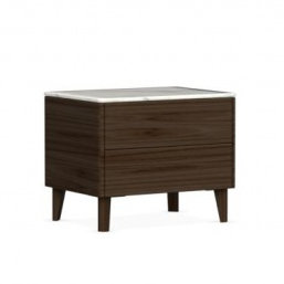 Boston Nightstand with 2 Drawers, Smoke