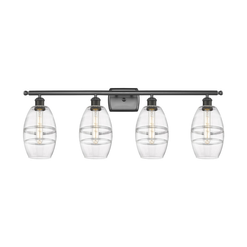 Éclairage pour meuble-lavabo 4 lumières 36 po Ballston - Dundrod, Transparent, Bronze huilé