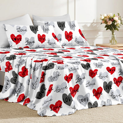 Ensemble de draps pour grand lit, draps à imprimé papillons or bleu, ensembles de literie en microfibre douce avec drap-housse à poche profonde, drap plat et taies d'oreiller