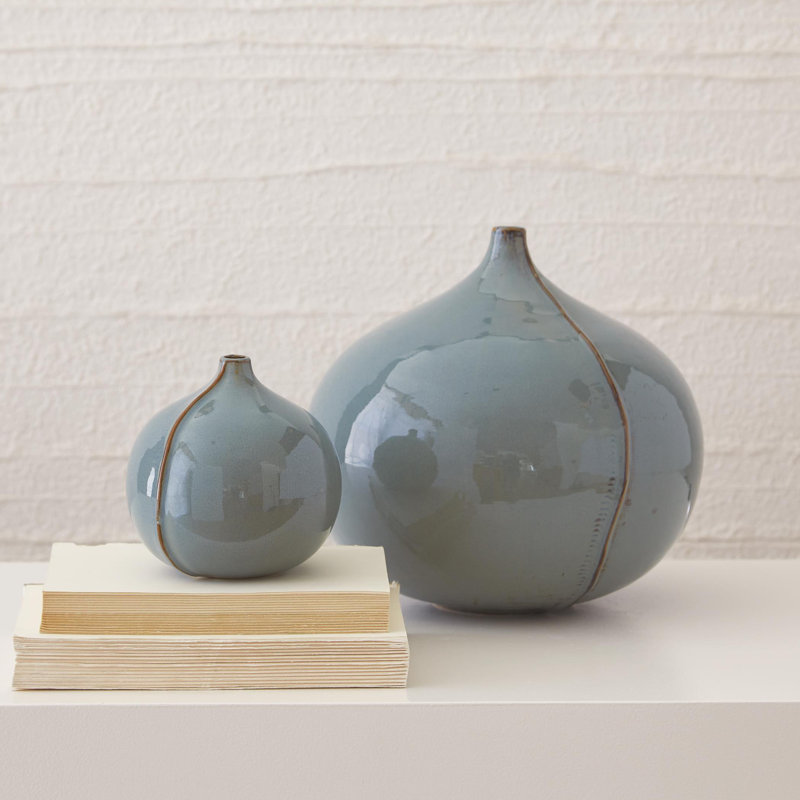 Milo Vase-Blue-Sm, 10.25" H x 10" W x 10" D