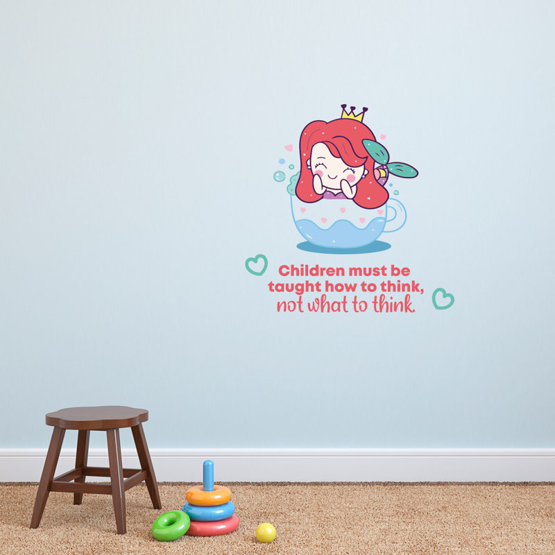 Adhésif décoratif en vinyle "enseigné How Mermaid", H 10 po x l 10 po x P 0,05 po