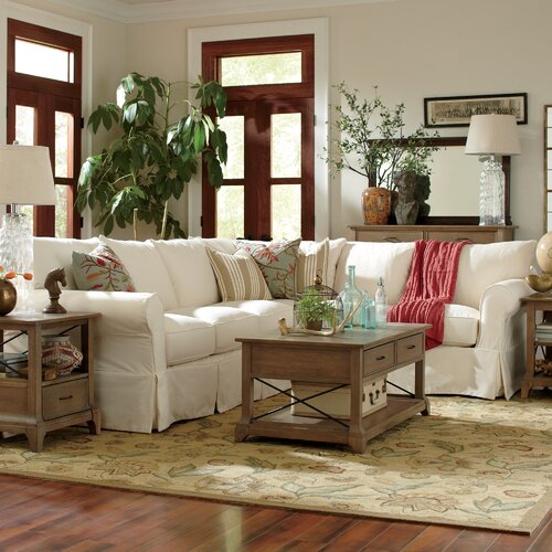 Birch Lane™ Bircham 2 - Piece Slipcovered Sectional & Reviews | Wayfair