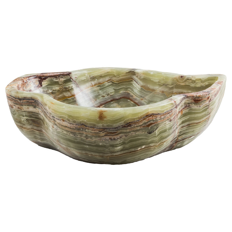 World Menagerie Kalish 400mm Brown/Green Stone Specialty Countertop Basin Bathroom Sink