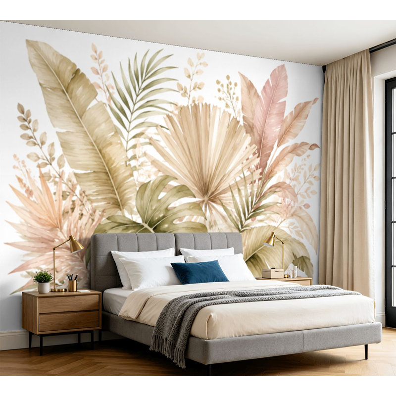 Papier peint adhésif à peler et coller Tropical, 100"H x 144"W