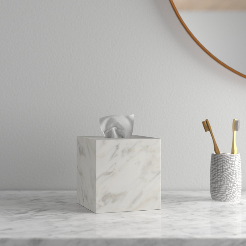 Nyla Marble Tissue Box Cover