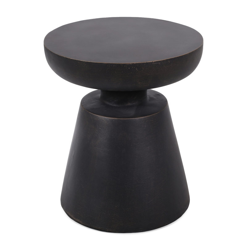 Table d'appoint de jardin légère en béton, design moderne, accent de cuivre, sans assemblage, look et style
