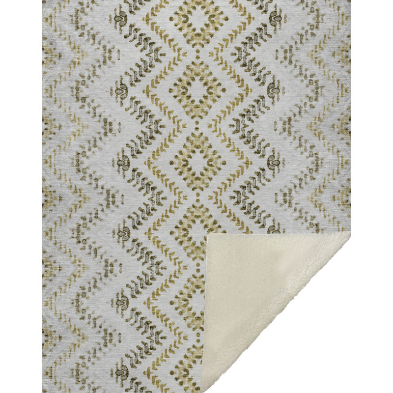 Jeté géométrique Addison Sherpa ASB684, Taupe