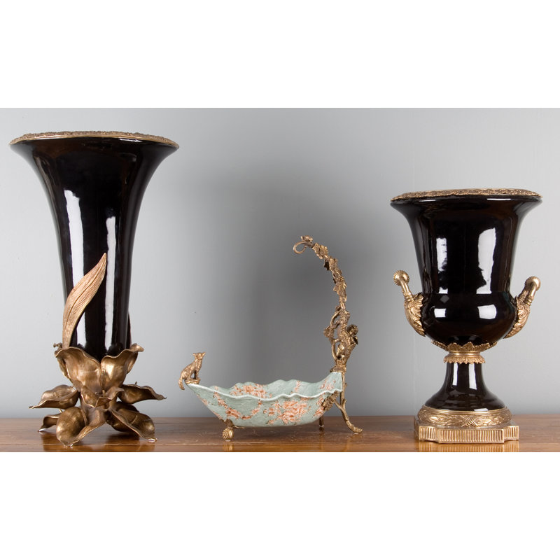 Ebony Handmade Porcelain China Table Vase