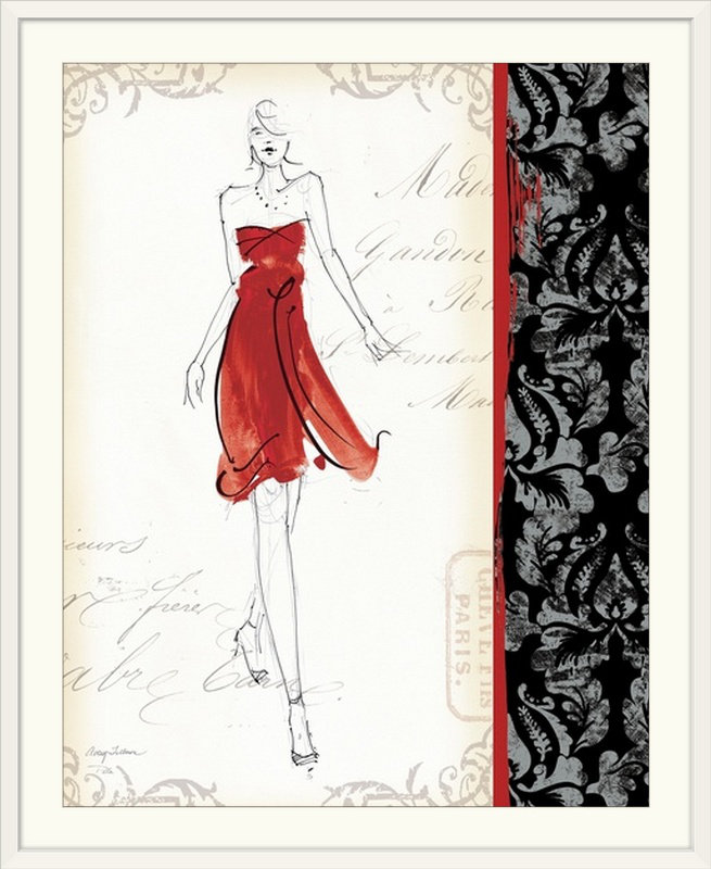 «French Couture IV» par Avery Tillmon, impression, H 23 po x l 20 po x P 1 po, Cadre blanc