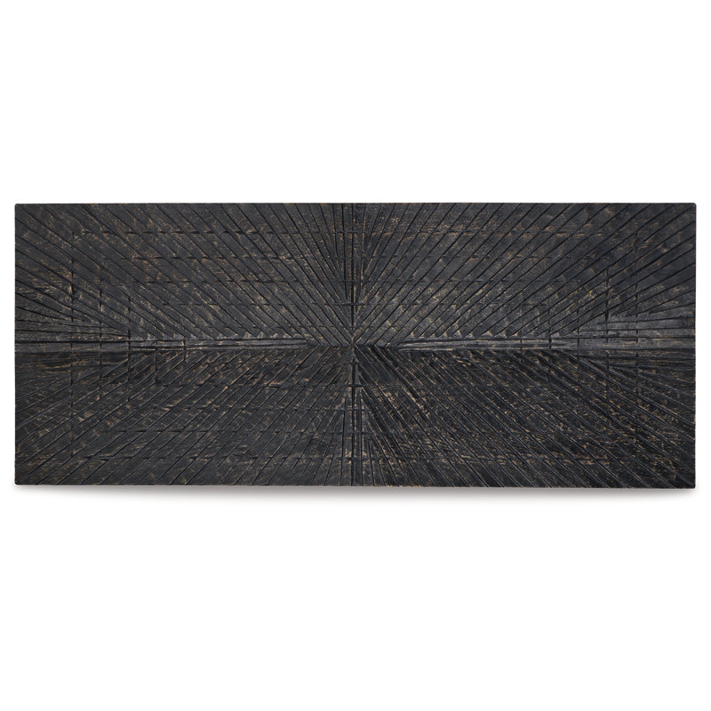 Antique Black Sunburst Wood Wall Decor, 20 x 48 Inch