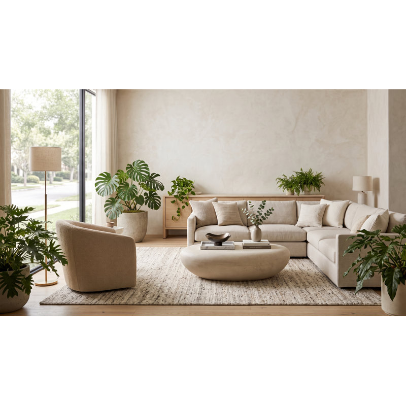 River Stone Solid Coffee Table, 16" H x 54" L x 34" W, Roman Stone