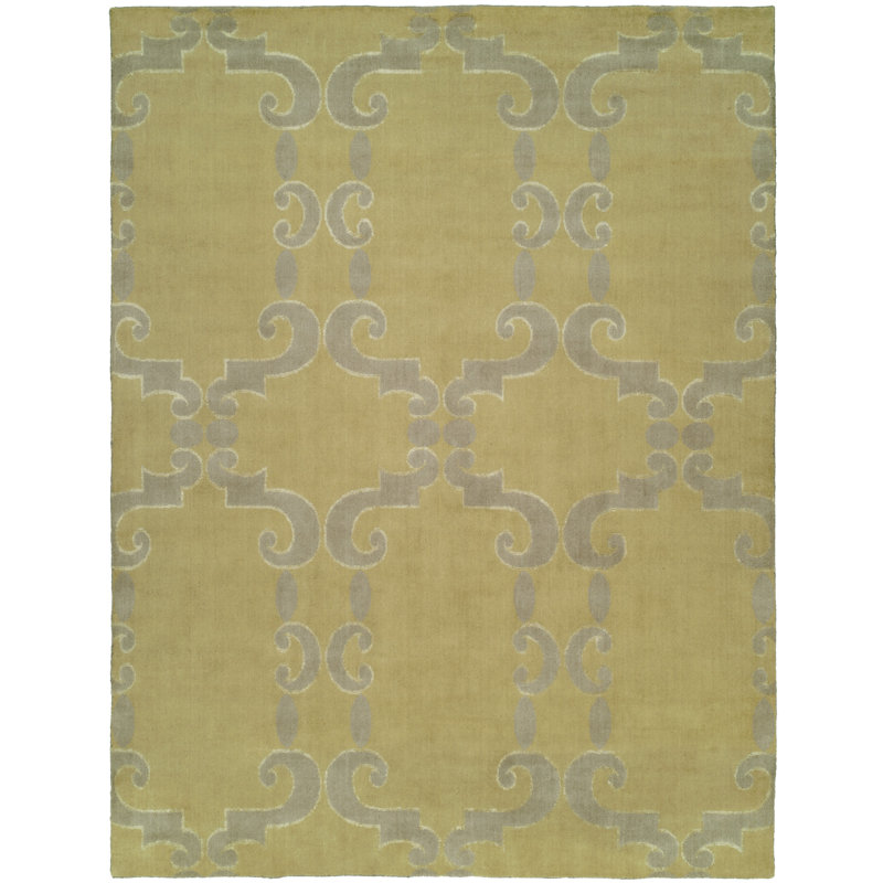 Garica Geometric Area Rug in Gold, Rectangle 2' x 3'