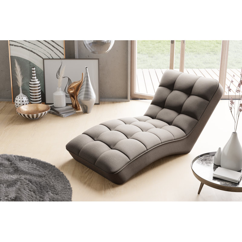 Rimsha Upholstered Chaise Lounge, Grey
