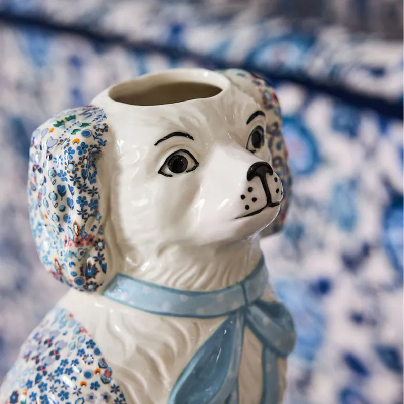 Cath Kidston Ceramic Dog Vase - Blue