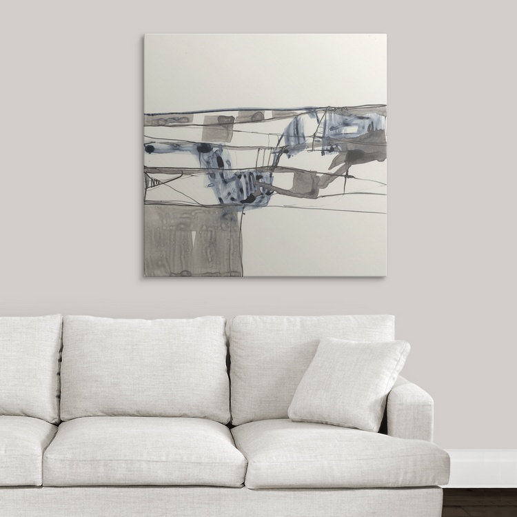 « i » jennifer de la peinture, reproduction d’art Stark Lines, H 35 po x l 35 po x P 1,5 po, Toile
