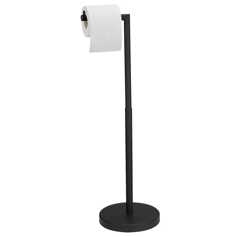 Porte-papier hygiénique sur pied, Noir mat