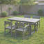 Ensemble de salle à manger d'extérieur 5 pièces en PEHD pour 4 personnes - Table de patio résistante aux intempéries avec trou pour parasol et 4 chaises avec accoudoirs, mobilier de jardin durable pour la cour, gris (gris)-105197826-105197831