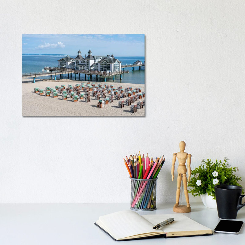Seebrücke Sellin (Sellin Pier) In Summer, Mecklenburg-Vorpommern, Germany by Jan Becke - Wrapped Canvas Rectangle Gallery-Wrapped Canvas GiclÃ©e