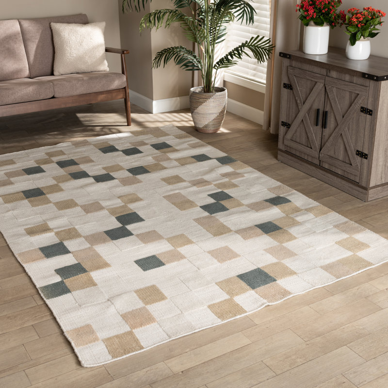 Tapis ivoire tissé à la main Eagleville