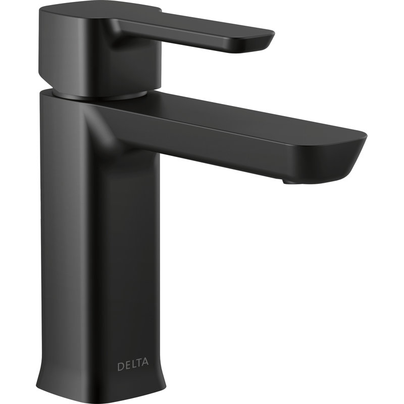 Modern Single Hole Bathroom Faucet with Drain Assembly, Single Handle Bathroom Sink Faucet, Matte Black
