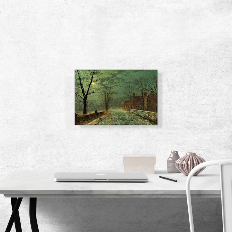 «Bonchurch Isle Of Wight 1880» par John Atkinson Grimshaw - peinture sur toile tendue, H 12 po x l 18 po x P 0,75 po