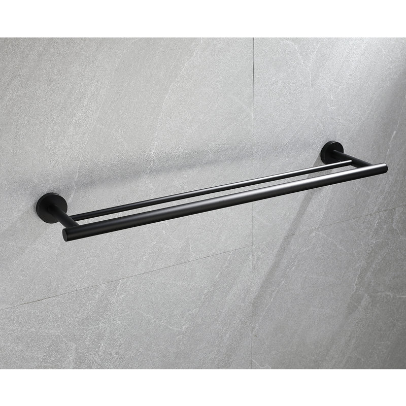 Matte Black Towel Bar Wall Mount - Made Of Stainless Steel For Longevity Strong Durability, Matte Black
