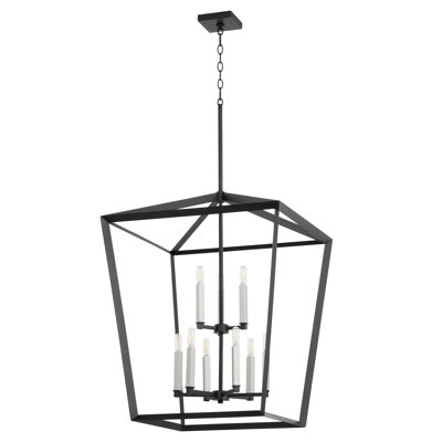 Lustre rectangulaire lanterne 9 lumières Ishika