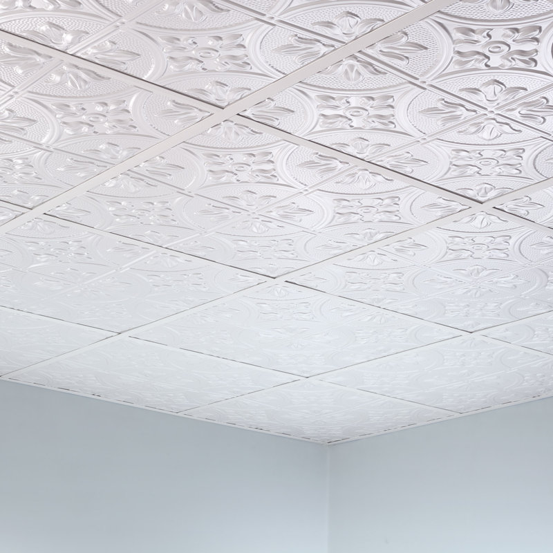 Panneau décoratif décoratif en vinyle 2 pi x 2 pi FASÄDE style traditionnel / motif 2, Blanc mat