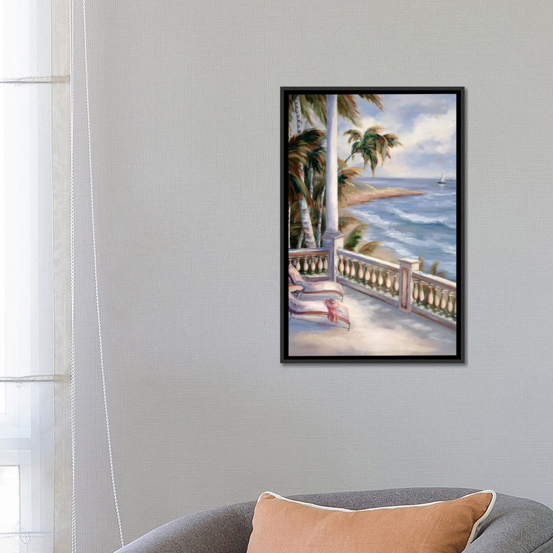 «Tropical XV», reproduction sur toile, H 26 po x l 18 po x P 1,5 po, Toile avec cadre noir, Pas de tapis