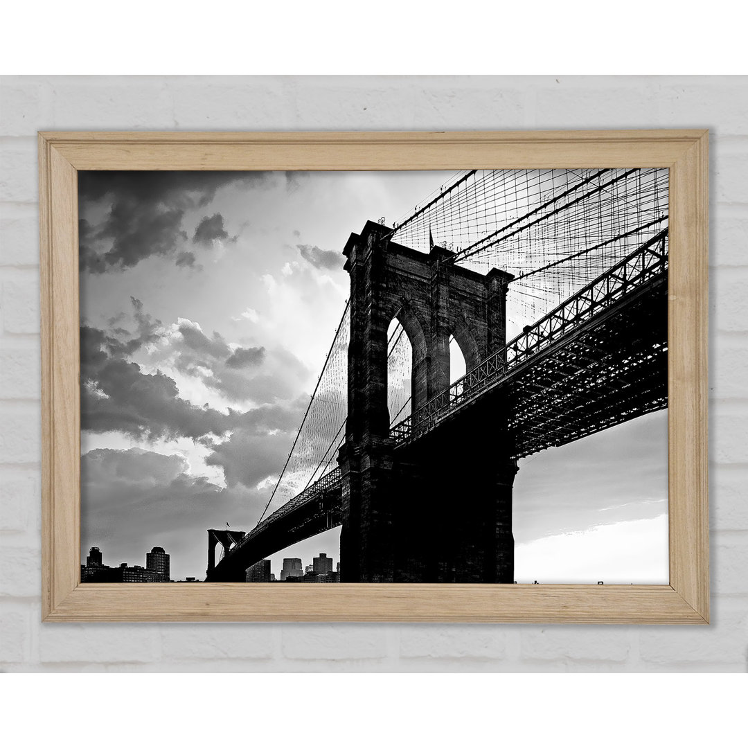 Brooklyn Bridge Sunset B N W - Einzelne Bilderrahmen Kunstdrucke