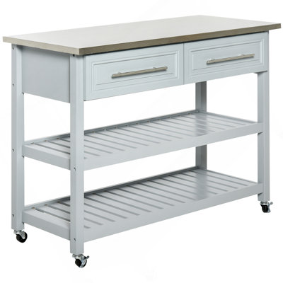 Mr Hua Versatile Kitchen Island With Sturdy Construction And Stylish Stainless Steel Top