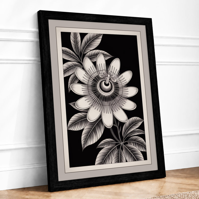 Study In White Botanical - Print, A2 - 59.4 x 42.0 cm, Black