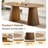 5 Piece Extendable Oval Dining Table Set For 4 Wood Look Kitchen Table With Rattan Back Upholstered Dining Chairs-669228127
