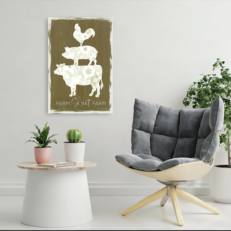 Ferme, ferme, ferme, rustique moderne, oiseau abstrait, vache, paysage, impression d'art mural, H 36 po x l 24 po