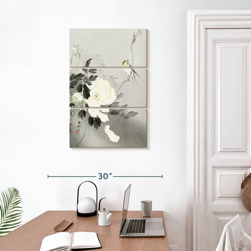Brampt Swallow With Peony, 32" H x 20" W