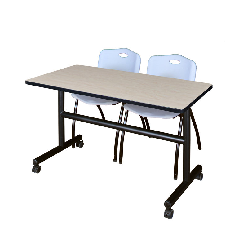 Table de nidification Nickls, 2 chaises empilables, Érable / gris, H 29 po x l 48 po x P 24 po
