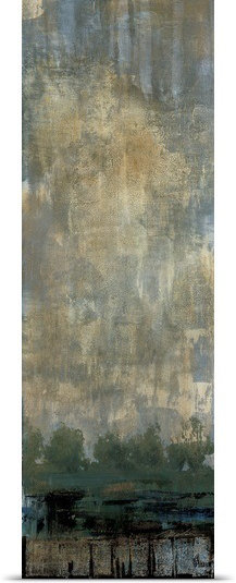 «scène poétique ii» par peinture Liz Jardine, 36" H x 12" L x 1.5" D, Toile