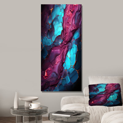 Volcan de marbre bleu et mauve sans soudure I - décoration murale abstraite
