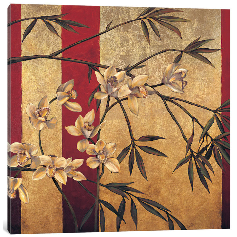 «Orchid Screen», reproduction d'art sur toile, H 16 po x l 16 po x P 1 po, Papier avec cadre noir, Blanc