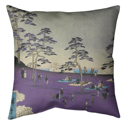 Utagawa Hiroshige Toile Reversible Throw Pillow