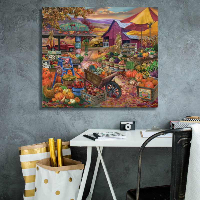 «Harvest Market» par Bigelow, illustrations sur toile, H 26 po x l 30 po x P 1,5 po