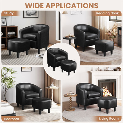 Fauteuil demi-tonneau avec repose-pieds Andina