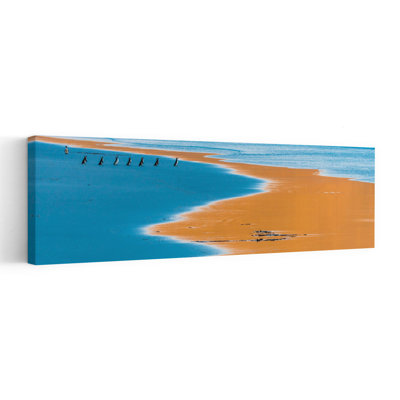 Penguin Beach March by Miquel Angel Artus - Wrapped Canvas Panoramic Print