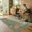 Garbrand Machine Washable Floral Botanical Green Area Rug with Non-Slip Backing for Living Room, Dining Room, Bedroom-187128786