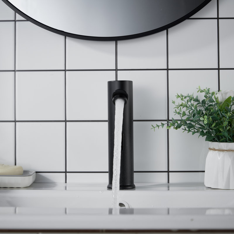 Touchless Hands-Free Sensor Bathroom Sink Faucet, Matte Black
