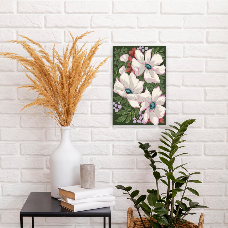 Cosmos Dreams I, art mural rétro contemporain à fleurs abstraites, H 18 po x l 12 po