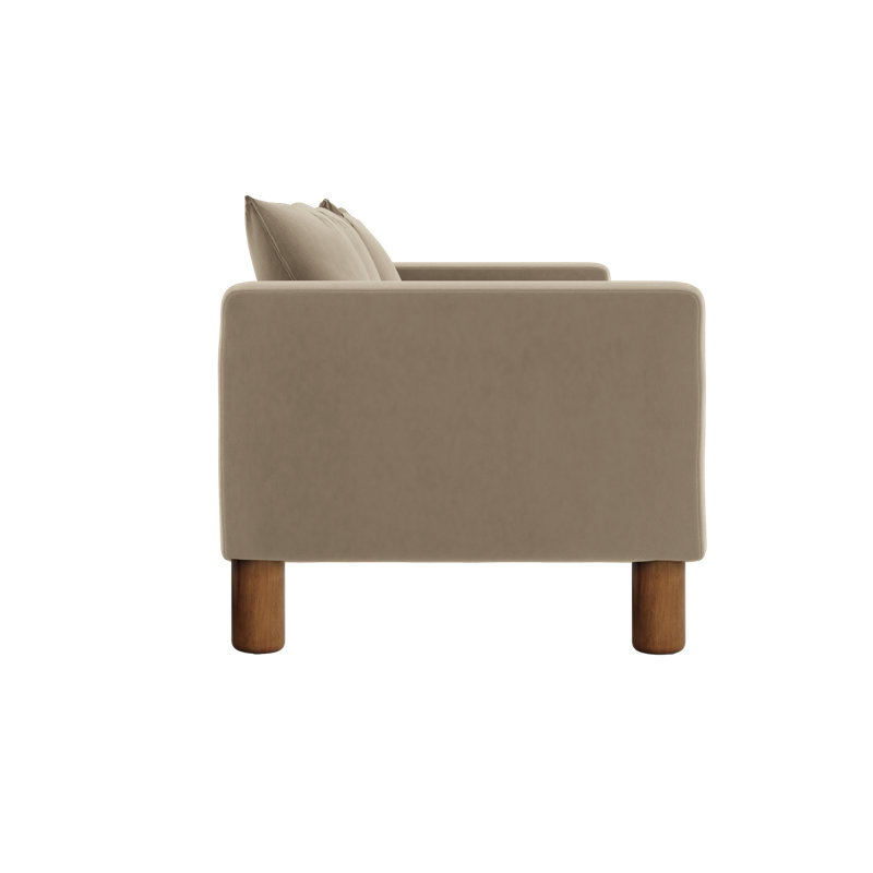 Essential Loveseat, Cylinder, Cashew Recycled Velvet