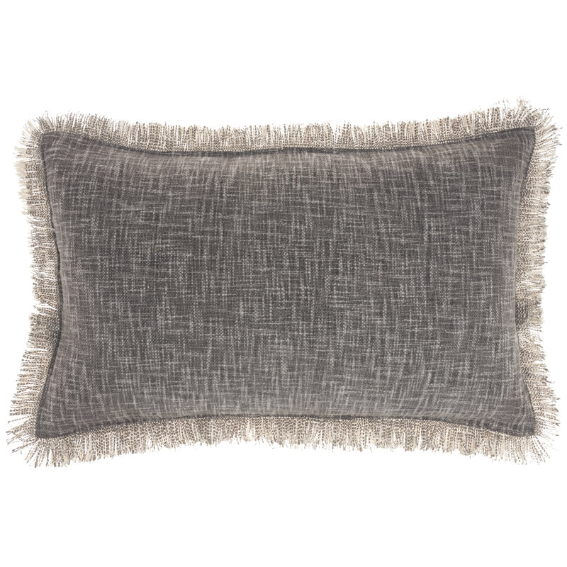 ZH017-014024 Rectangular Cotton Pillow Cover & Insert, Charcoal Gray